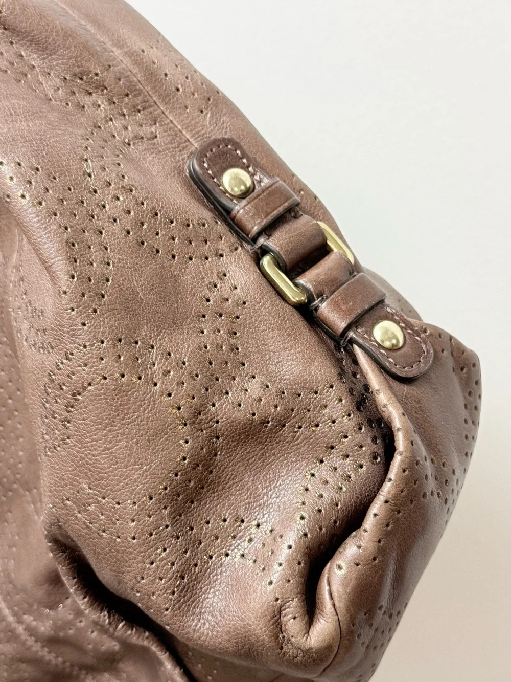 Rare to find Coach Brown Leather Shoulder Hobo with Gold Hardware